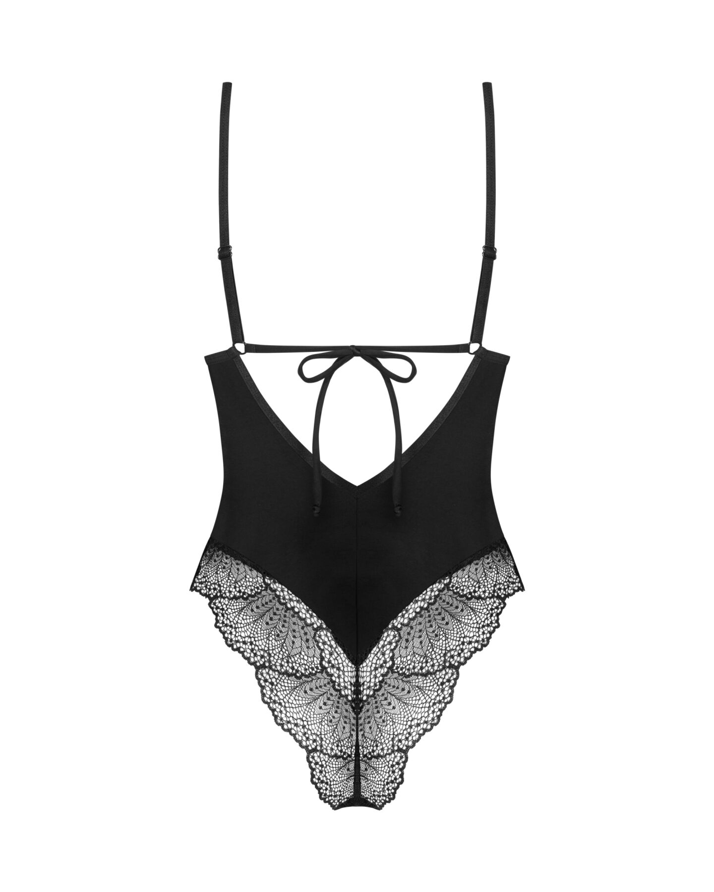 Тедді Obsessive Lobellis teddy, XL/2XL, чорне, ліф з м’якою чашкою, відкрита спина, низ-стрінги