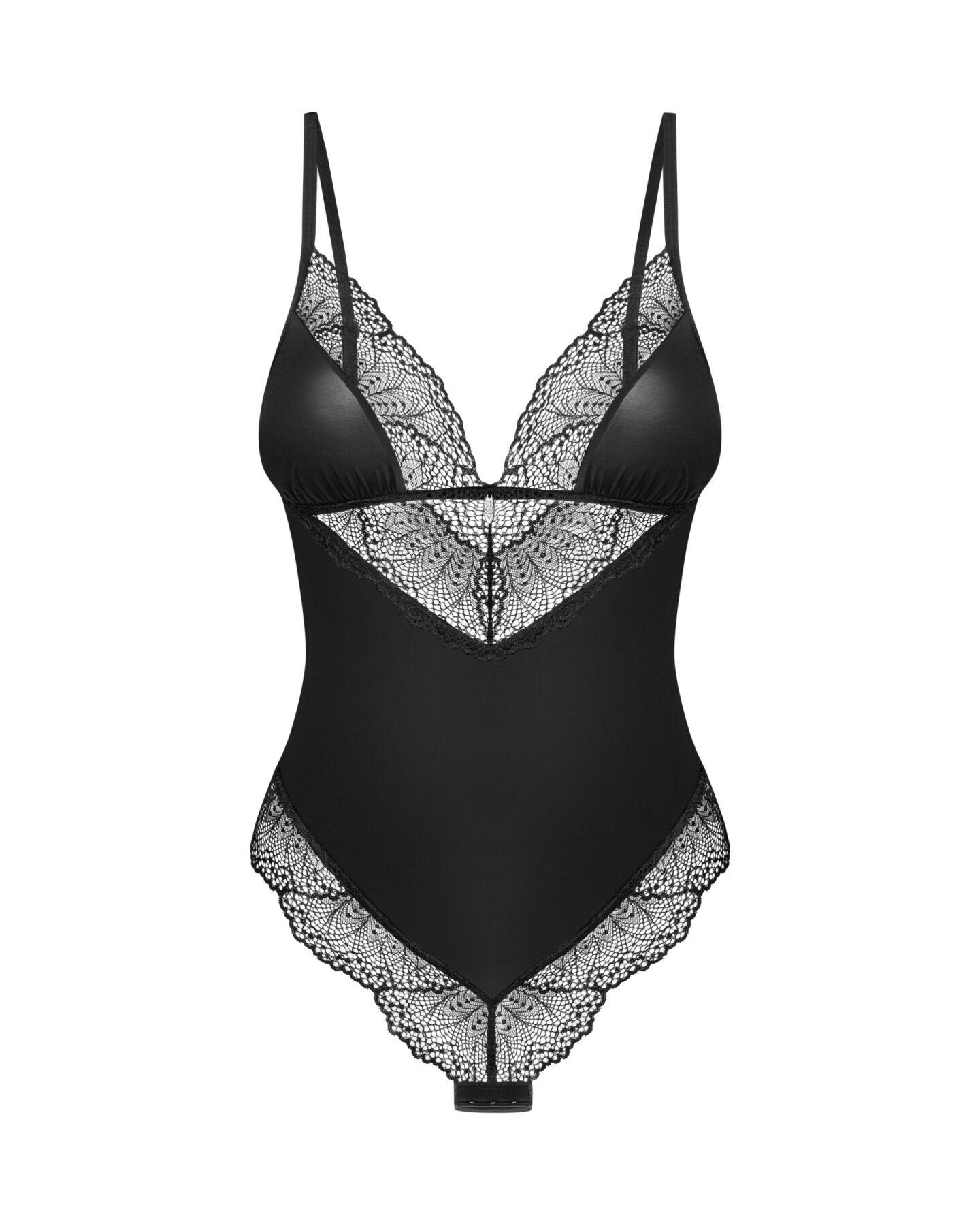 Тедді Obsessive Lobellis teddy, XL/2XL, чорне, ліф з м’якою чашкою, відкрита спина, низ-стрінги