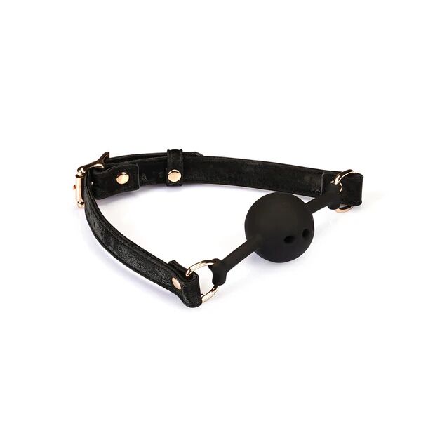 Повітропроникний кляп Liebe Seele Boudoir Amor Ball Gag Black, силіконова кулька, діаметр 4,3 см