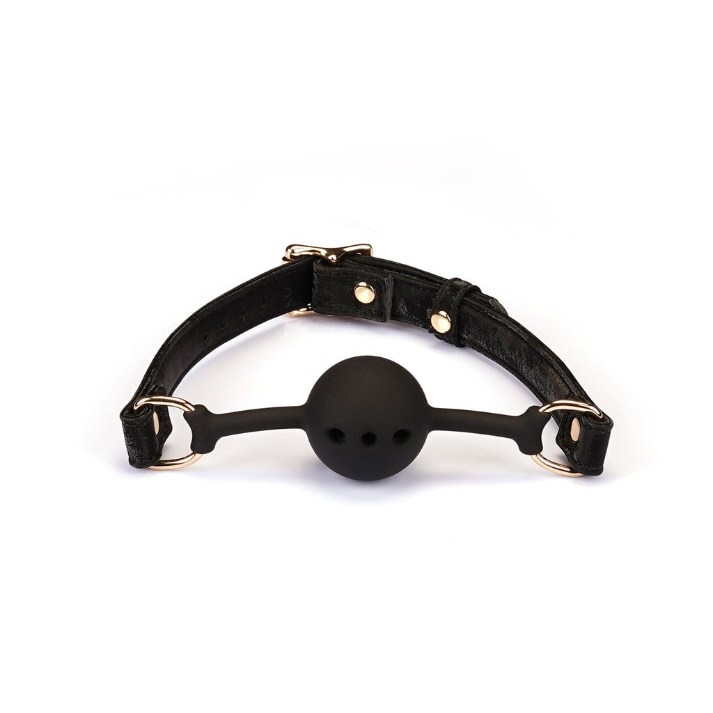 Повітропроникний кляп Liebe Seele Boudoir Amor Ball Gag Black, силіконова кулька, діаметр 4,3 см