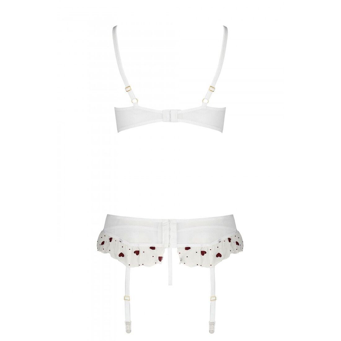 Сексуальний комплект з поясом для панчіх Passion LOVELIA SET XXL/XXXL, white