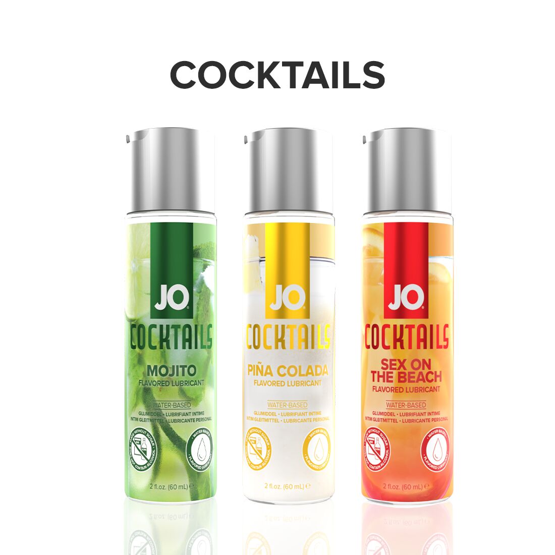 Лубрикант на водній основі JO Cocktails - Pina Colada без цукру, рослинний гліцерин (60 мл)