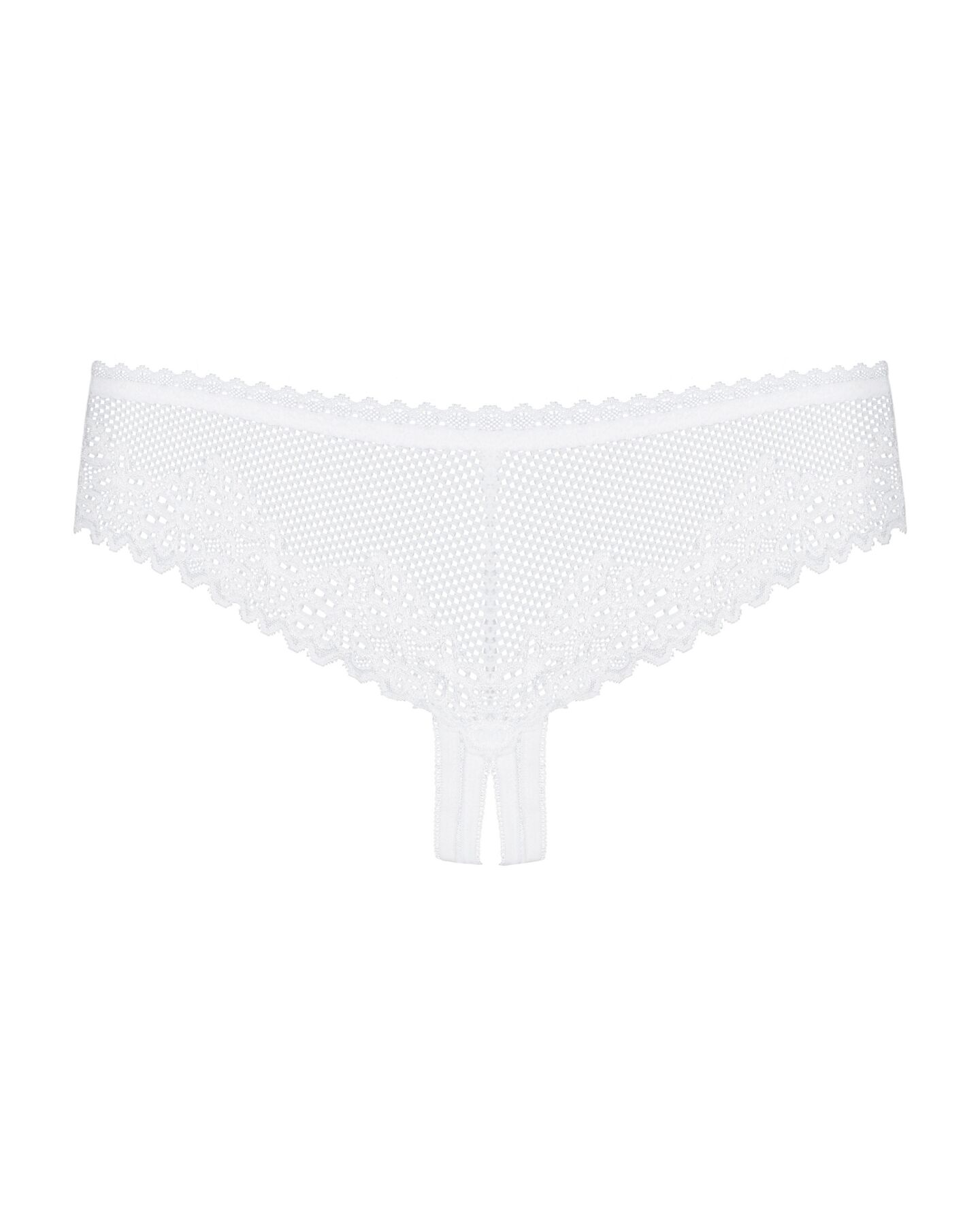 Мереживні трусики з доступом Obsessive Alabastra L/XL, білий