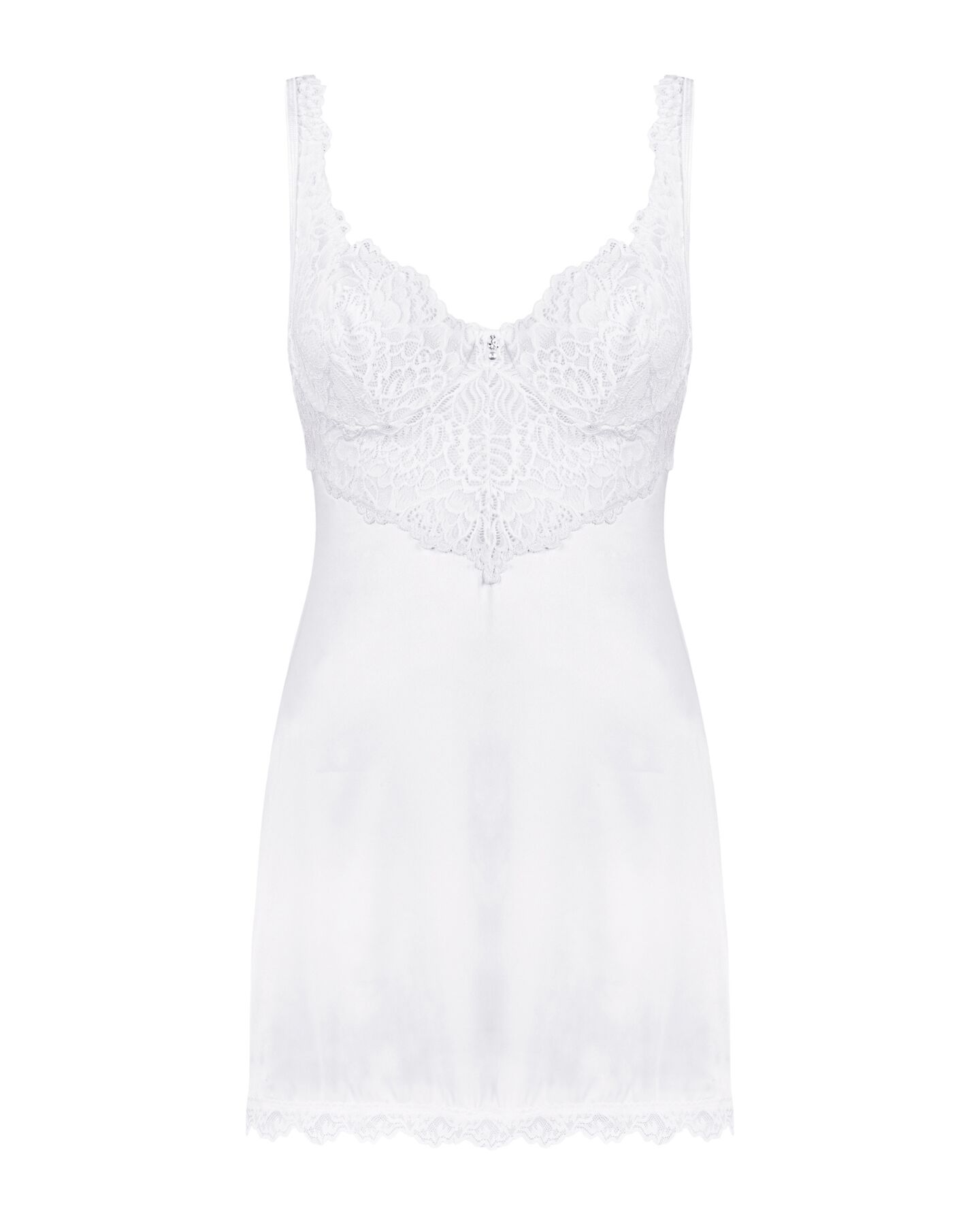 Сорочка Obsessive Amor Blanco underwire chemise & thong white S/M