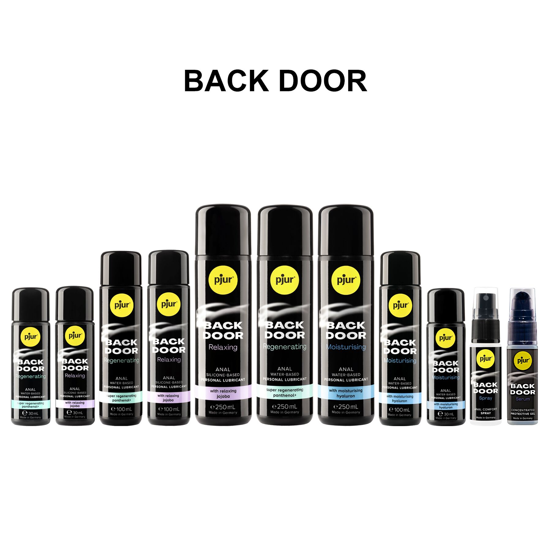 Анальна змазка pjur BACK DOOR Moisturising 250 мл, на водній основі, з гіалуроном, ефект силікону