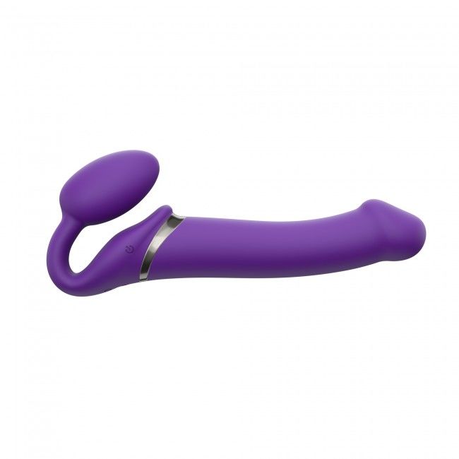 Безремінний страпон з вібрацією Strap-On-Me Vibrating Violet L, діам. 4,2 см, пульт ДК, регульований