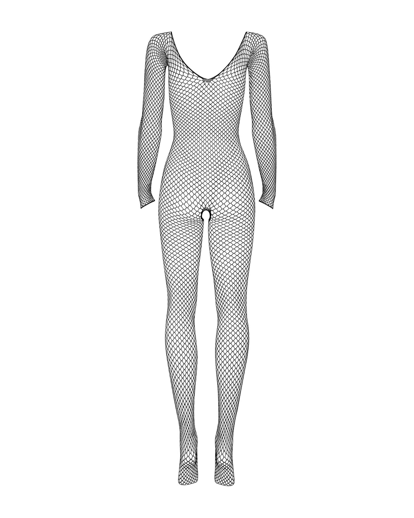 Сітчастий бодістокінг із довгим рукавом Obsessive Bodystocking N109 black S/M/L, чорний, комбінезон