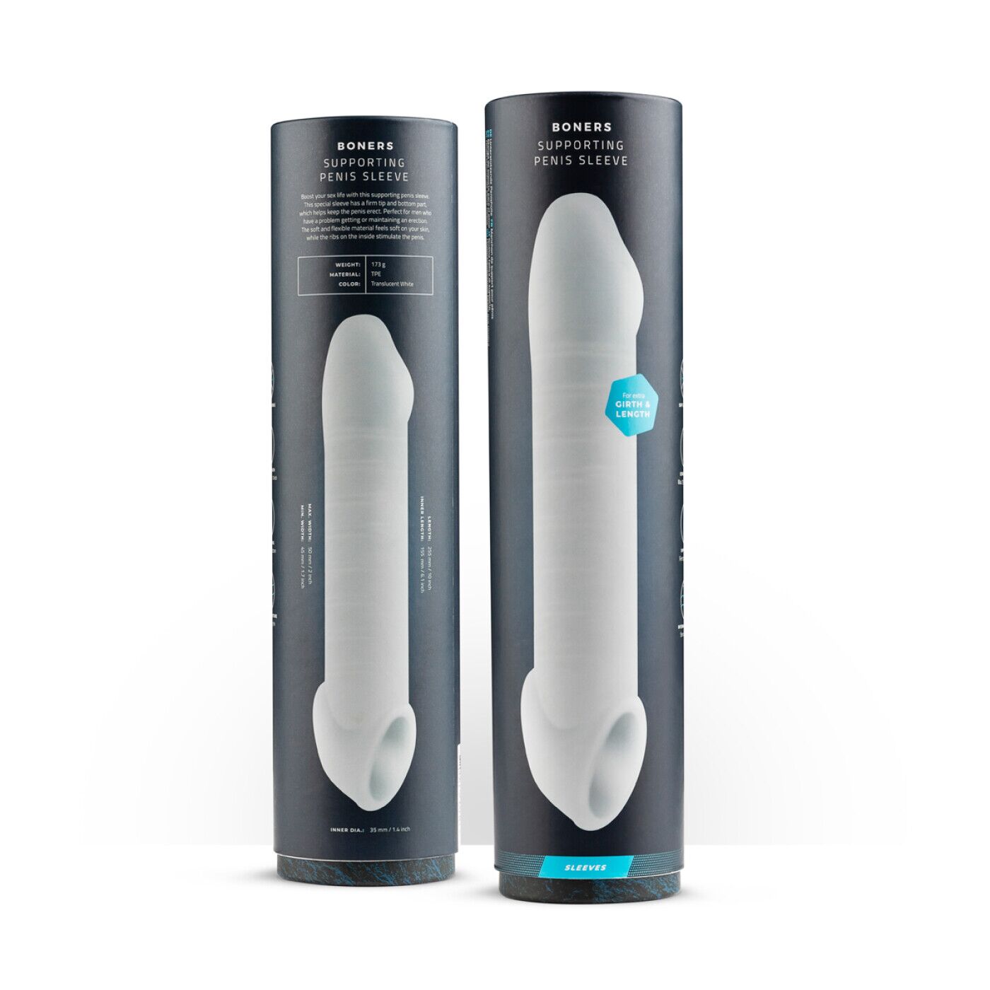 Насадка на член Boners Supporting Penis Sleeve, +5 см до довжини, отвір для яєчок