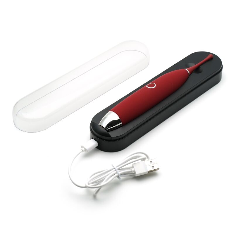 Кліторальний вібратор KISTOY C-King Red, з двома дод. насадками, потужна прицільна стимуляція