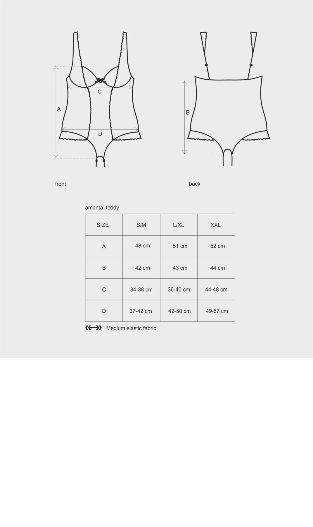 Сітчасте боді на кісточках Obsessive Amanta teddy S/M, чорне, з доступом