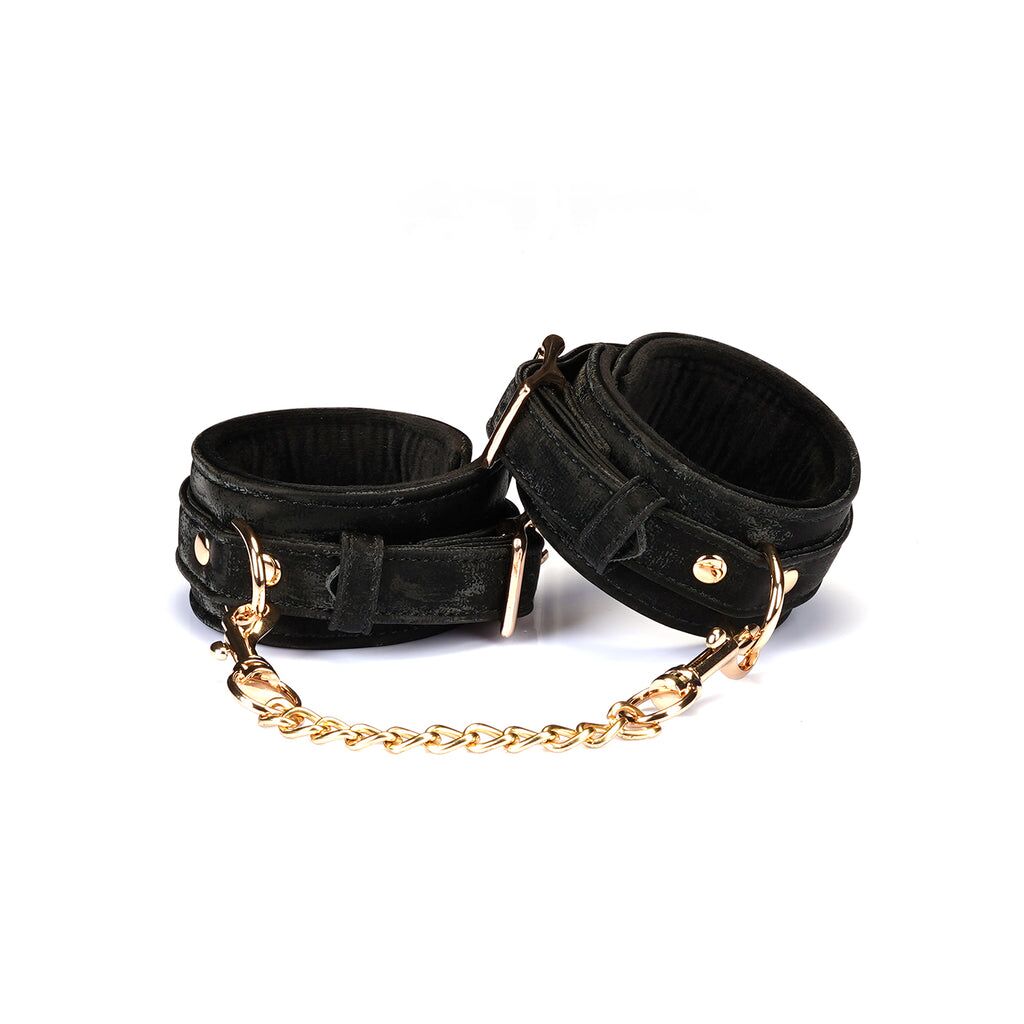 Наручники Liebe Seele Boudoir Amor Wrist Cuffs Black, з’єднувальний ланцюжок на карабінах