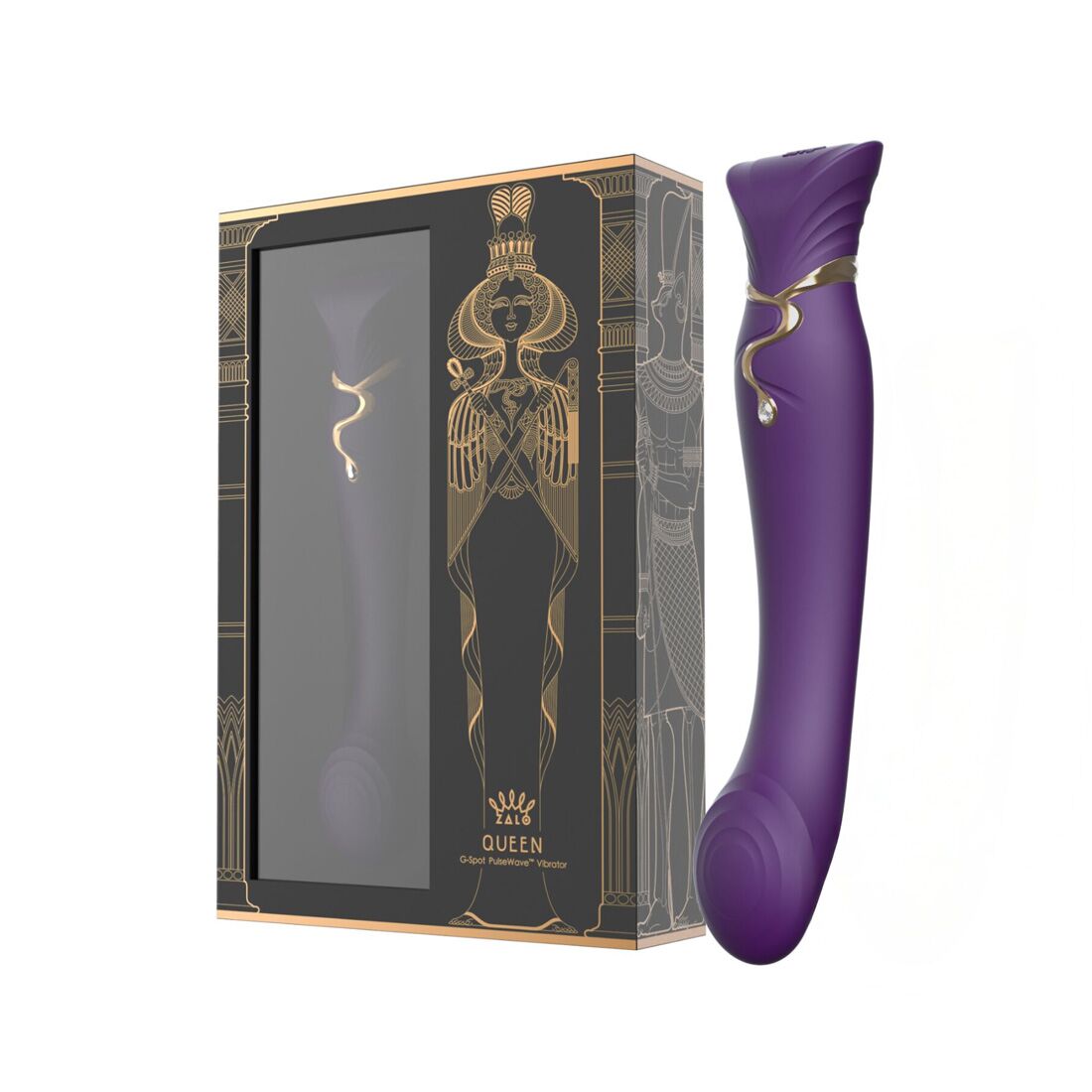 Смартвібратор Zalo — Queen Twilight Purple, пульсівна перлина, кристал Swarovski