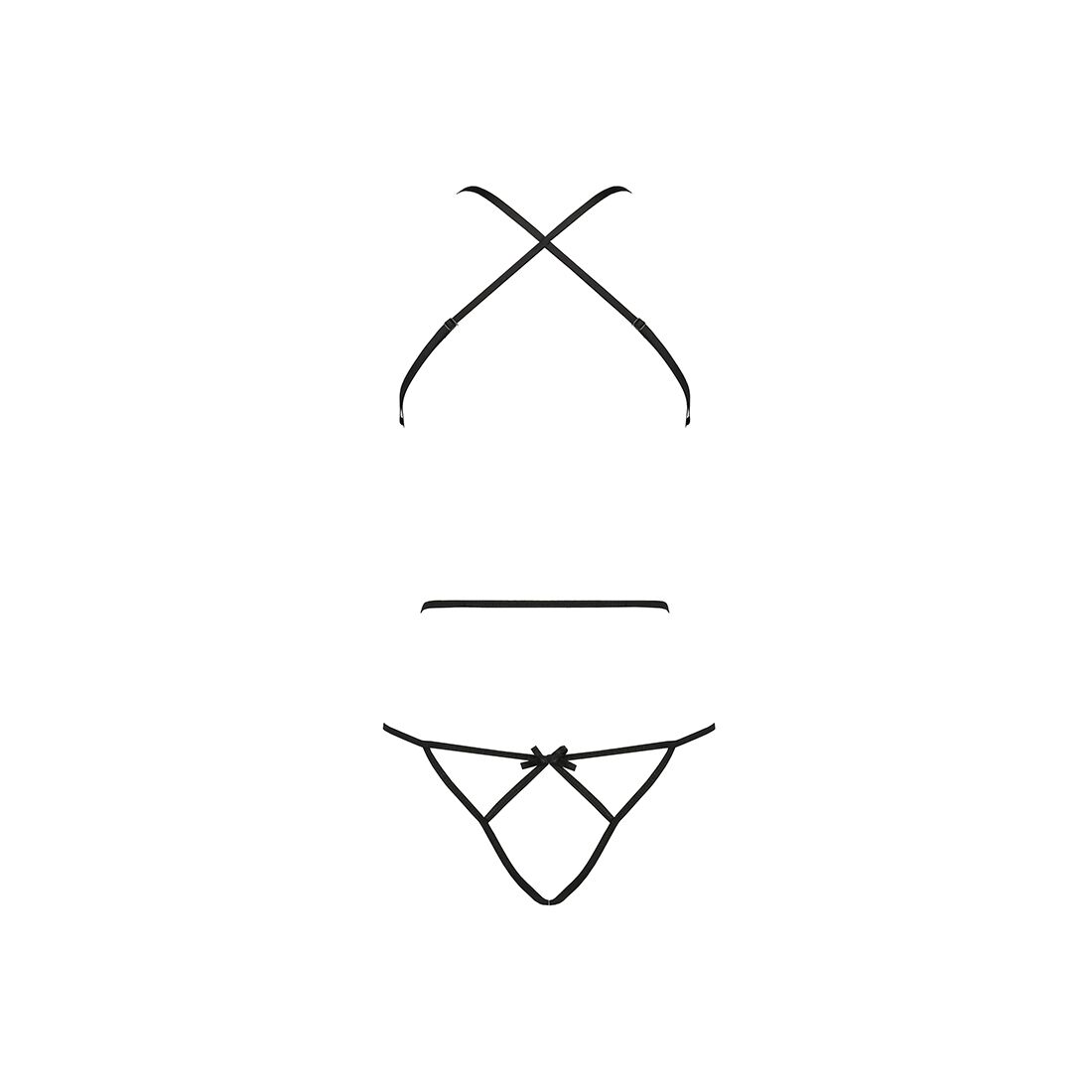 Боди с имитацией кожи и стрепами Passion ASUNA BODY XXL/XXXL, black