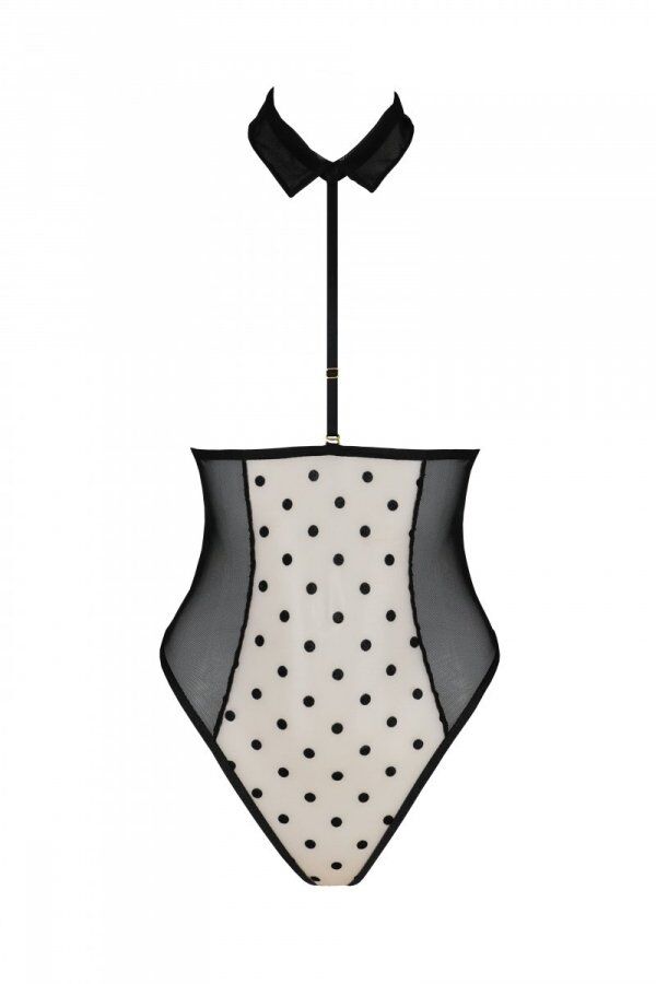 Еротичне боді Passion TRISHA BODY, S/M, beige, з відкритими чашками