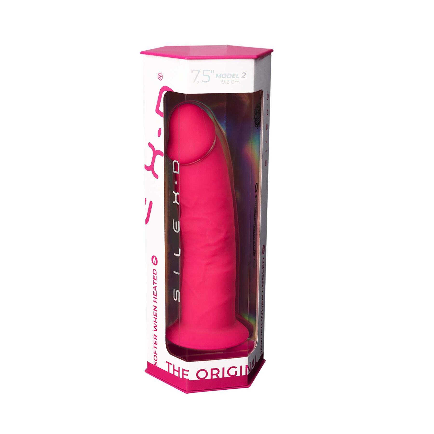 Фалоімітатор SilexD Henry Pink (MODEL 2 size 7.5in), двошаровий, силікон + Silexpan, діаметр 4,8 см