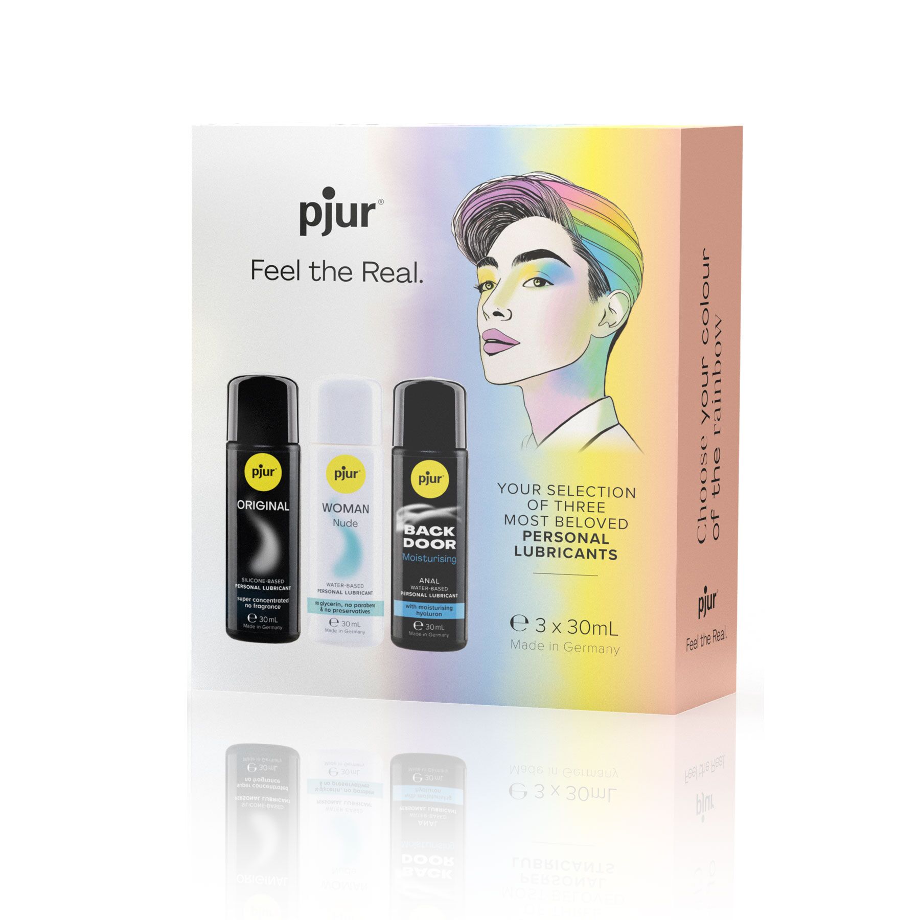 Набір лубрикантів pjur Pride Box 3х30 мл, 2 змазки на водній основі та 1 на силіконовій