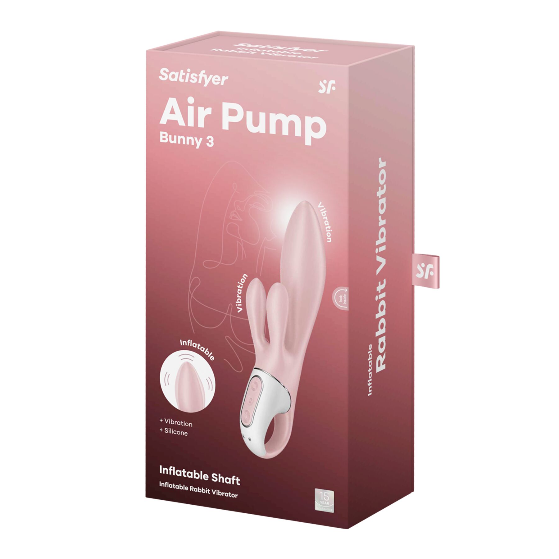 Вібратор-кролик надувний Satisfyer Air Pump Bunny 3, 12 режимів, подвійний відросток