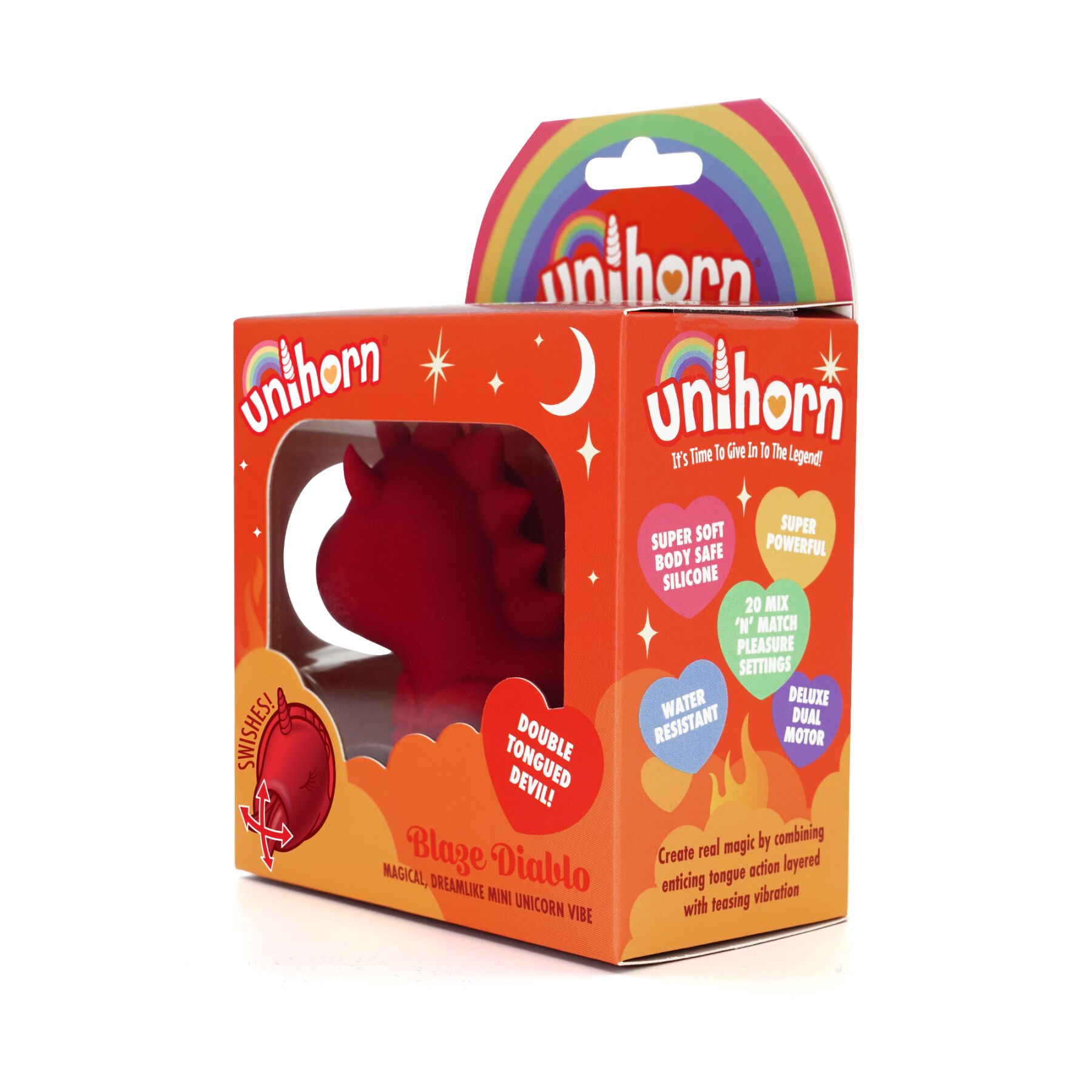 Вібратор-єдиноріжка Unihorn – Blaze Diablo, пестливий роздвоєний язичок