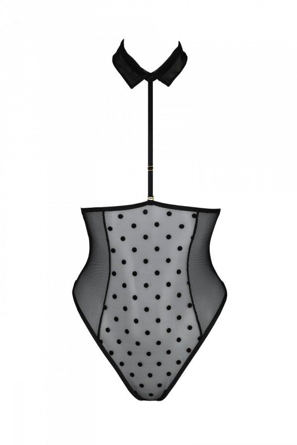 Еротичне боді Passion TRISHA BODY, L/XL, black, з відкритими чашками