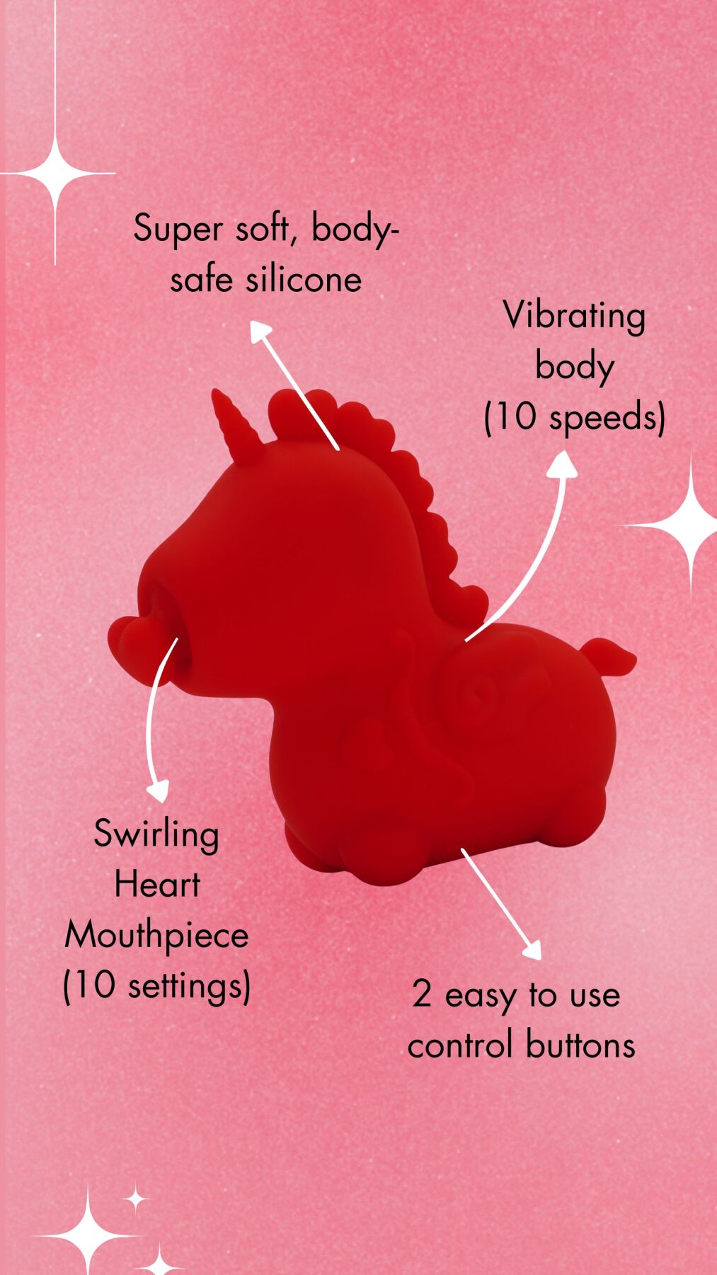 Вібратор-єдиноріжка Unihorn – Cupid's Beau, масажувальний язичок-сердечко