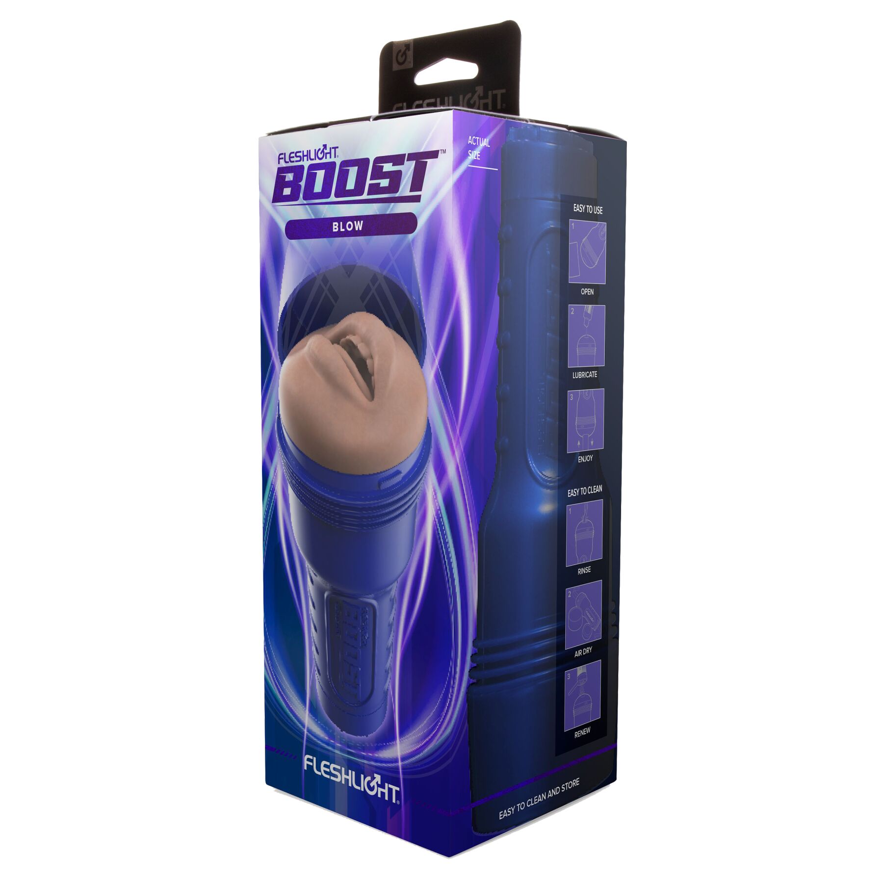 Мастурбатор-ротик Fleshlight Boost Blow Light Medium Flesh, плаваючі кільця Turbo Tech