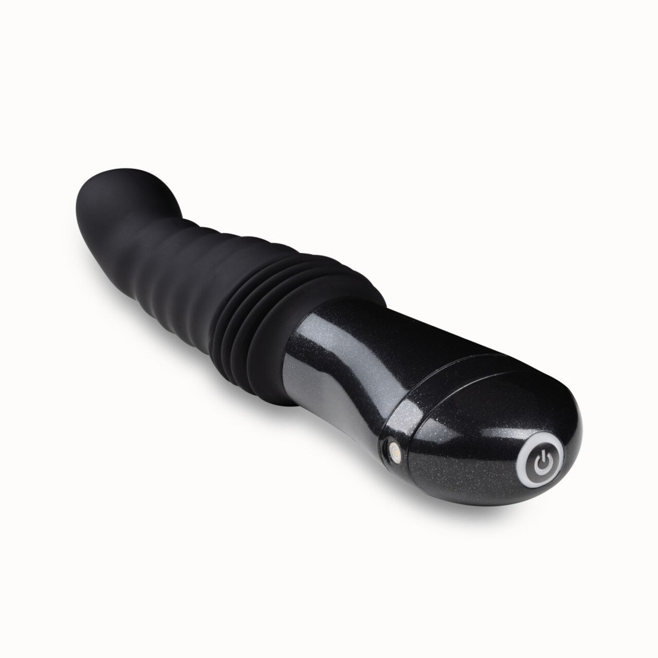 Пульсатор Blush Temptasia – Lazarus Thrusting Dildo – Black, ребристий стовбур, 3 швидкості