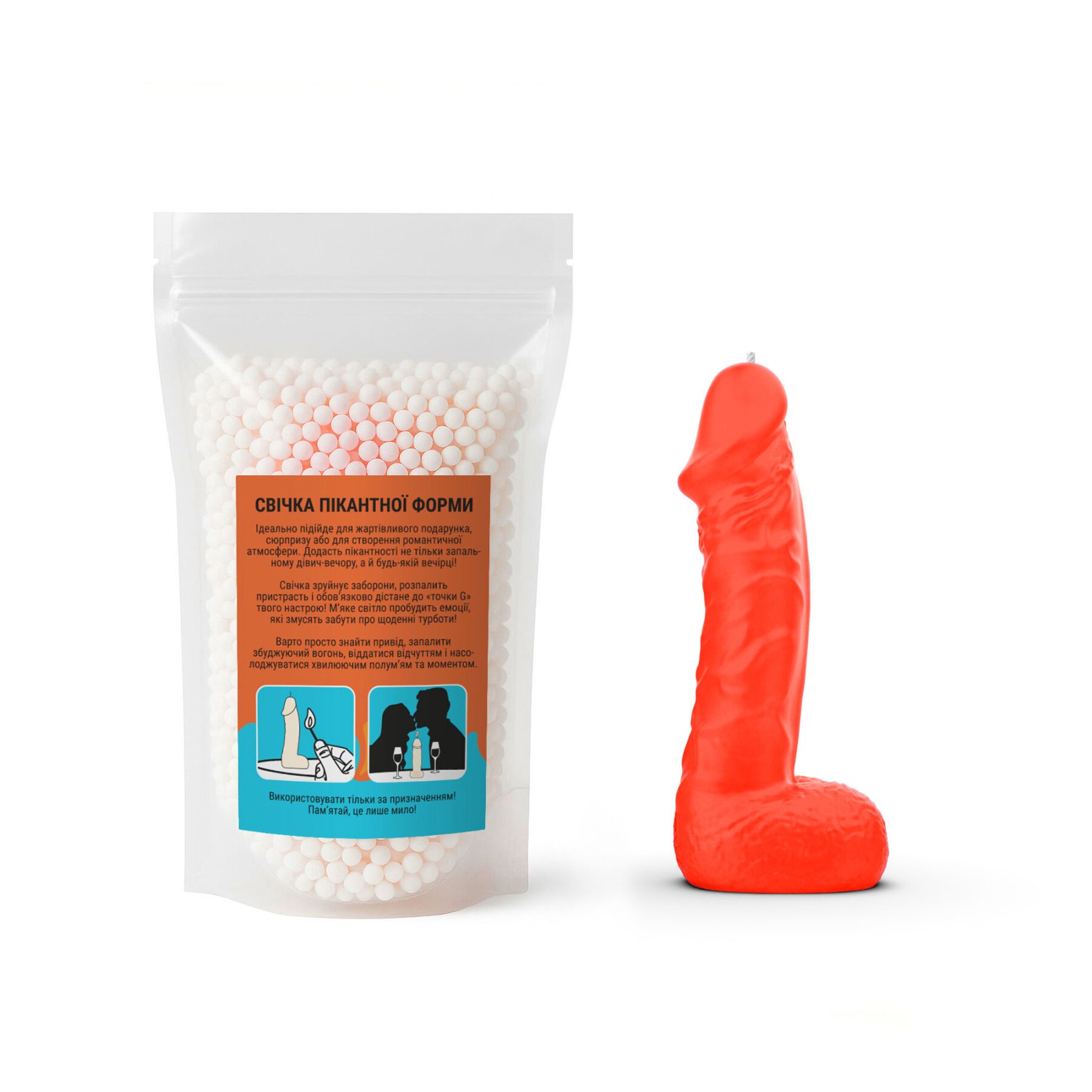 Свічка у вигляді члена Чистий Кайф LARGE Orange