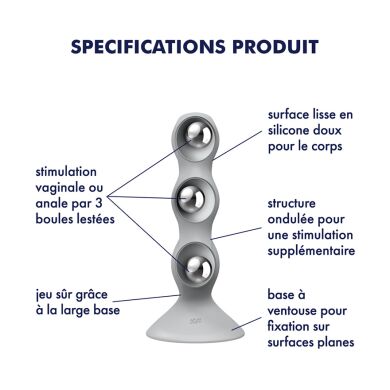 Анальный стимулятор-бусины Satisfyer Triple Ball-R Grey