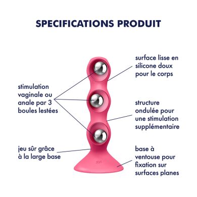 Анальный стимулятор-бусины Satisfyer Triple Ball-R Red