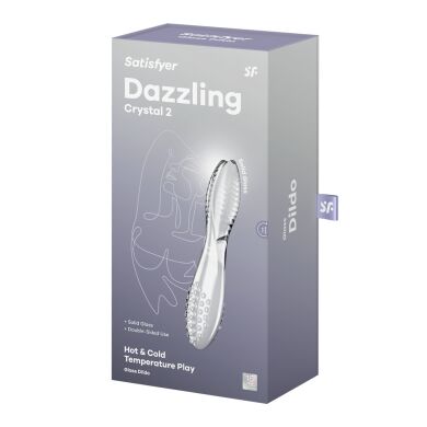 Двусторонний стеклянный дилдо Satisfyer Dazzling Crystal 2 Transparent
