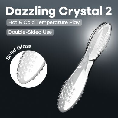 Двусторонний стеклянный дилдо Satisfyer Dazzling Crystal 2 Transparent