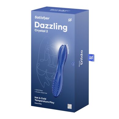Двусторонний стеклянный дилдо Satisfyer Dazzling Crystal 2 Blue