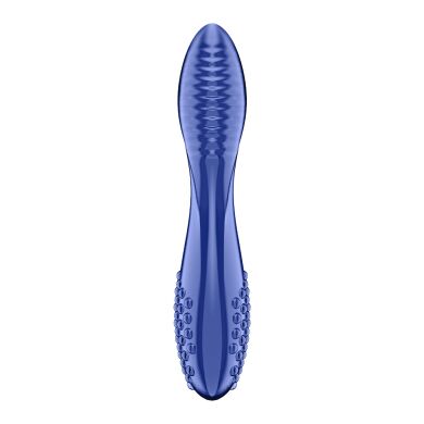 Двусторонний стеклянный дилдо Satisfyer Dazzling Crystal 2 Blue