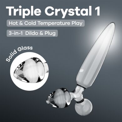Трехсторонний стеклянный дилдо Satisfyer Triple Crystal 1 Transparent