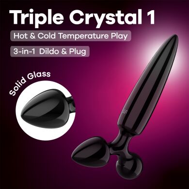 Трехсторонний стеклянный дилдо Satisfyer Triple Crystal 1 Black