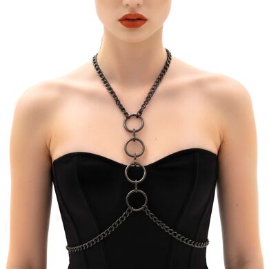 Металева портупея Art of Sex - Mango, колір чорний, XS-2XL, Черный