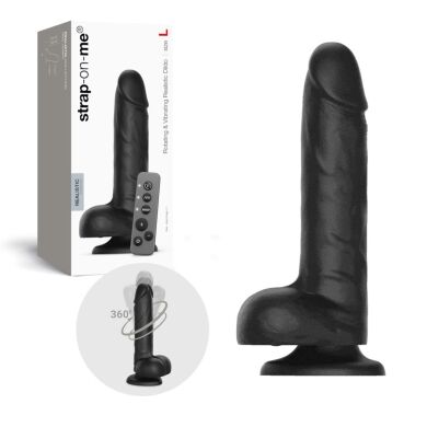 Фалоімітатор з вібрацією і ротацією Strap-On-Me Rotating & Vibrating Realistic Dildo - L - Black