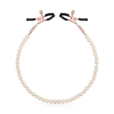 Затискачі для сосків з перлинним ланцюжком Rosy Gold - Nipple Clamps Pearls