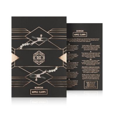 Затискачі для сосків з перлинним ланцюжком Rosy Gold - Nipple Clamps Pearls