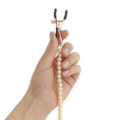 Затискачі для сосків з перлинним ланцюжком Rosy Gold - Nipple Clamps Pearls