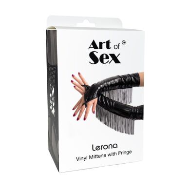 Виниловые митенки Art of Sex - Lerona, размер M, цвет черный, Черный