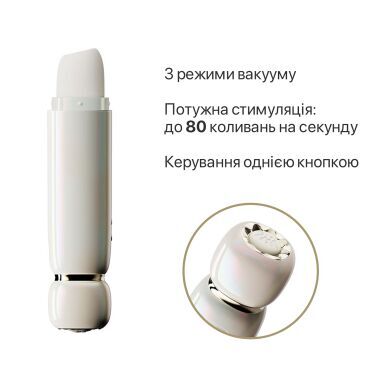 Вакуумний кліторальний стимулятор Zalo Lia Floral White, 3 насадки, 3 режими, різна інтенсивність