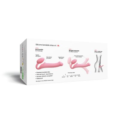 Безремневой страпон Strap-On-Me Rose XL, полностью регулируемый, диаметр 4,5см