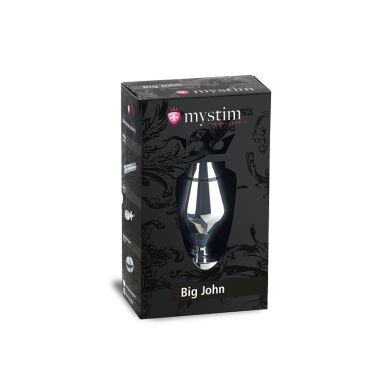 Металлическая анальная пробка Mystim Big John для электростимулятора, диаметр 6,5 см