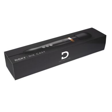 Преміальний вібромасажер DOXY Die Cast матово-чорний, з покриттям із 24-каратного золота