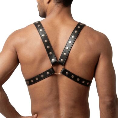 Мужская портупея Art of Sex - Spartacus, натуральная кожа, цвет черный, размер XS-M, Черный