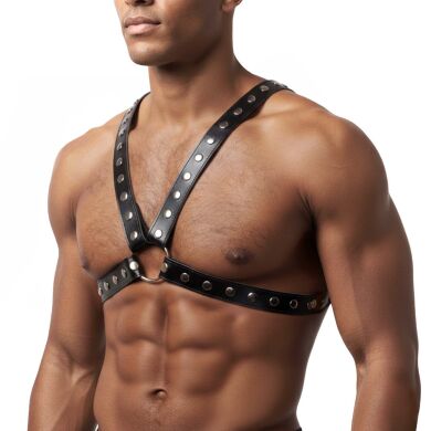 Мужская портупея Art of Sex - Spartacus, экокожа, цвет черный, размер L-2XL, Черный